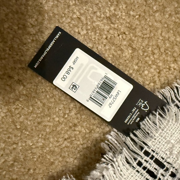NWT Karl Lagerfield tweed Women’s scarf - Picture 2 of 3